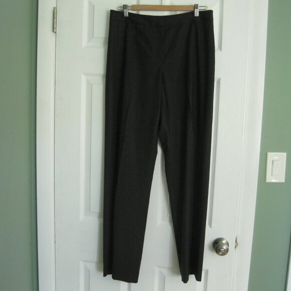 Lafayette 148 Virgin Wool Black Charcoal Dress Pants Size 8 Straight Leg Office - Picture 3 of 10